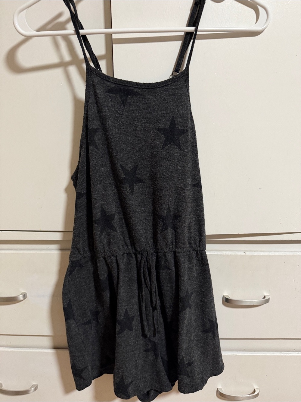 Dark Gray Star Print Romper